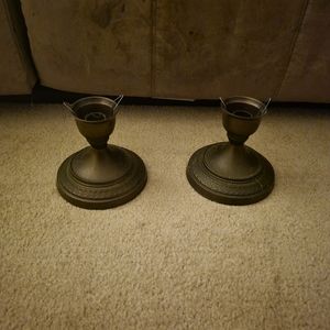 Brass candle and globe holders